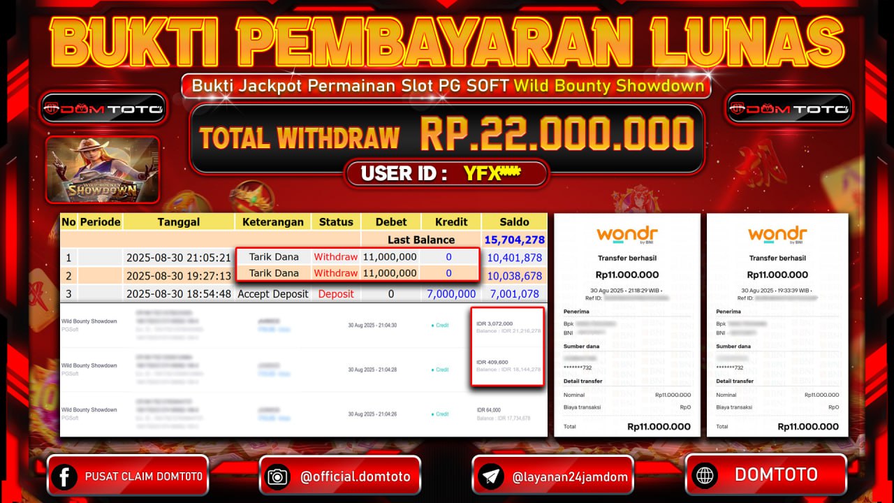 JACKPOT SLOT Wild Bounty Showdown PGSoft 30 AGUSTUS  2025